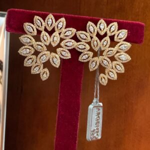 Orecchini Floreali con Zirconi Bianchi – Alta Bigiotteria Italiana