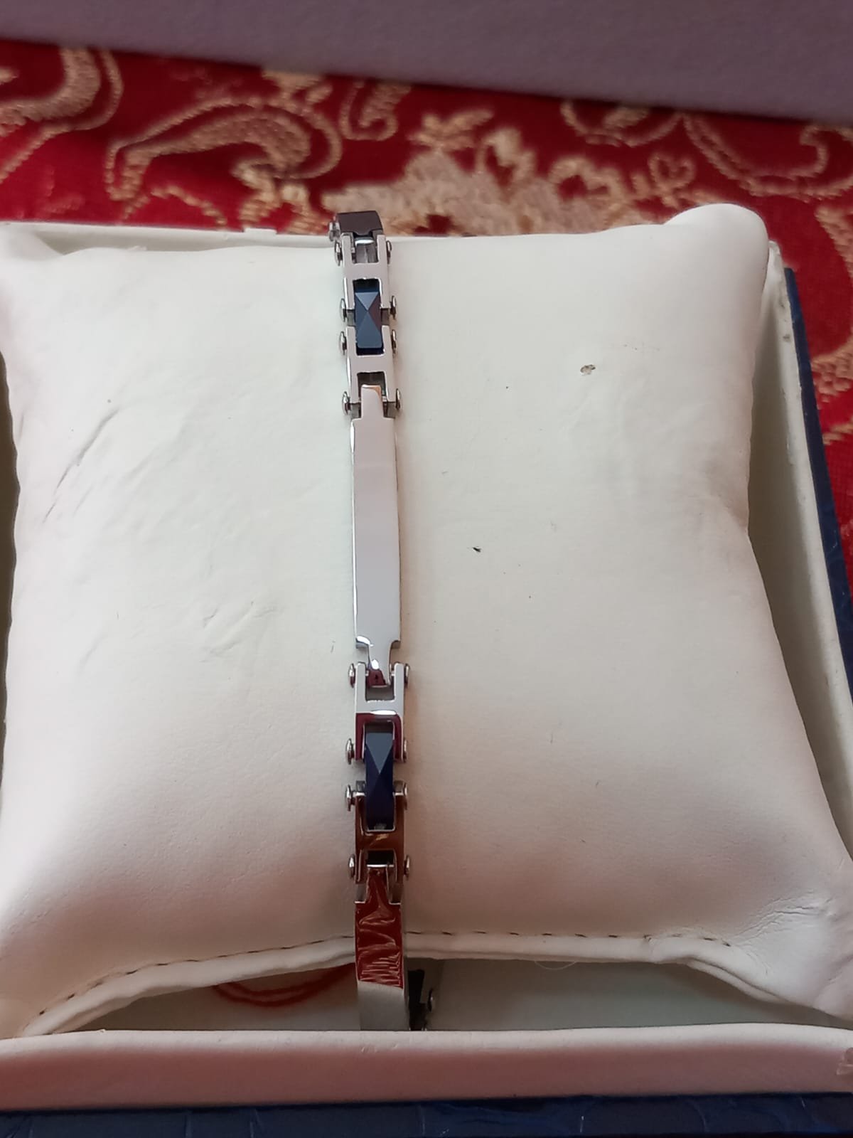 Bracciale Uomo in Acciaio con Dettagli Blu Lucido - immagine 2