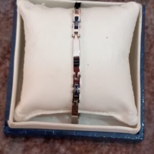 Bracciale Uomo in Acciaio con Dettagli Blu Lucido