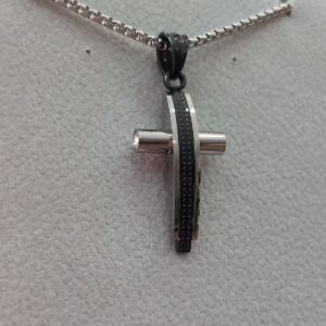 Croce da uomo in acciaio – Design bicolore