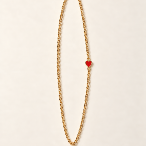 Collana Color Oro con Pendente Calabria e Cuore Rosso